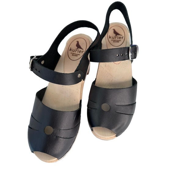 Kurier - Luna Clogs, custom handmade with high base,Coal, made in Portland Maine - Picture 5 of 9